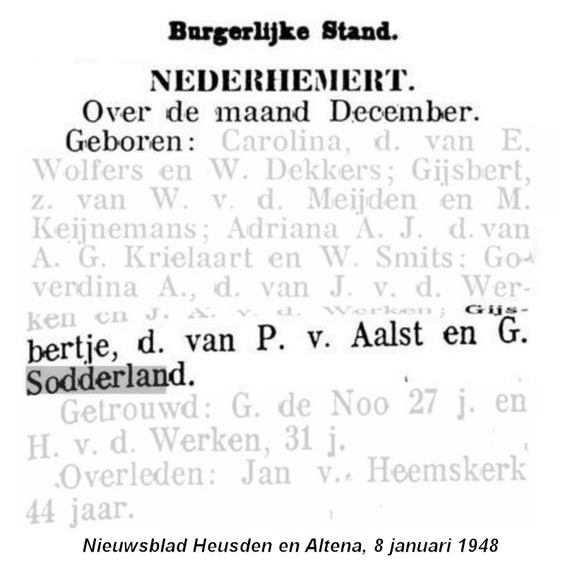 diverse akten gijsbertje dv p v aalst - g sodderland